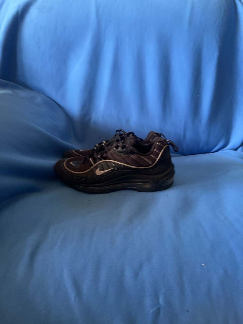 Nike Air Max 98 Black/Metallic Silver Sneakers size 7